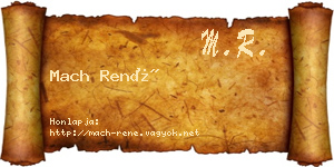 Mach René névjegykártya
